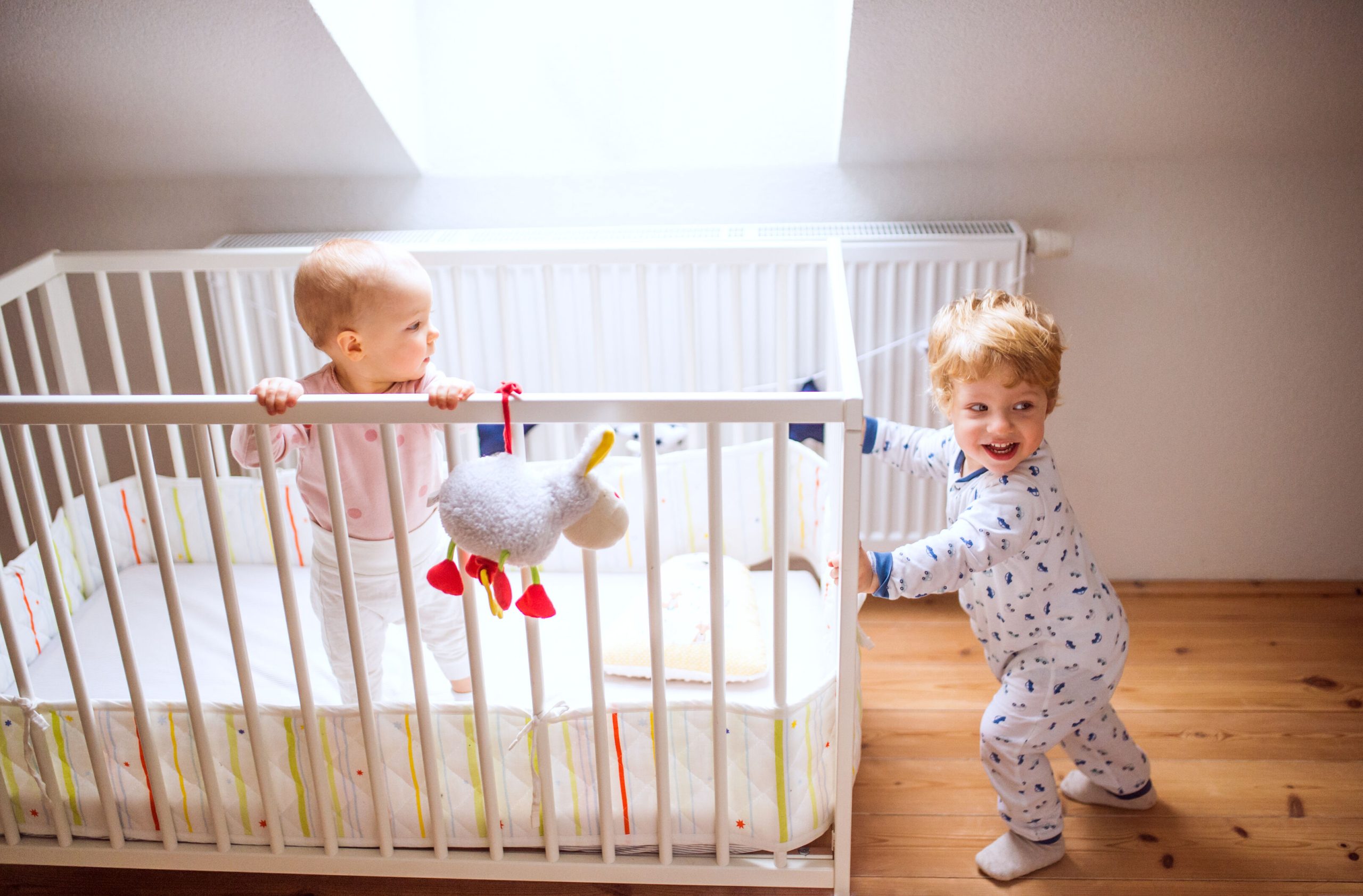 Children messing the bedroom